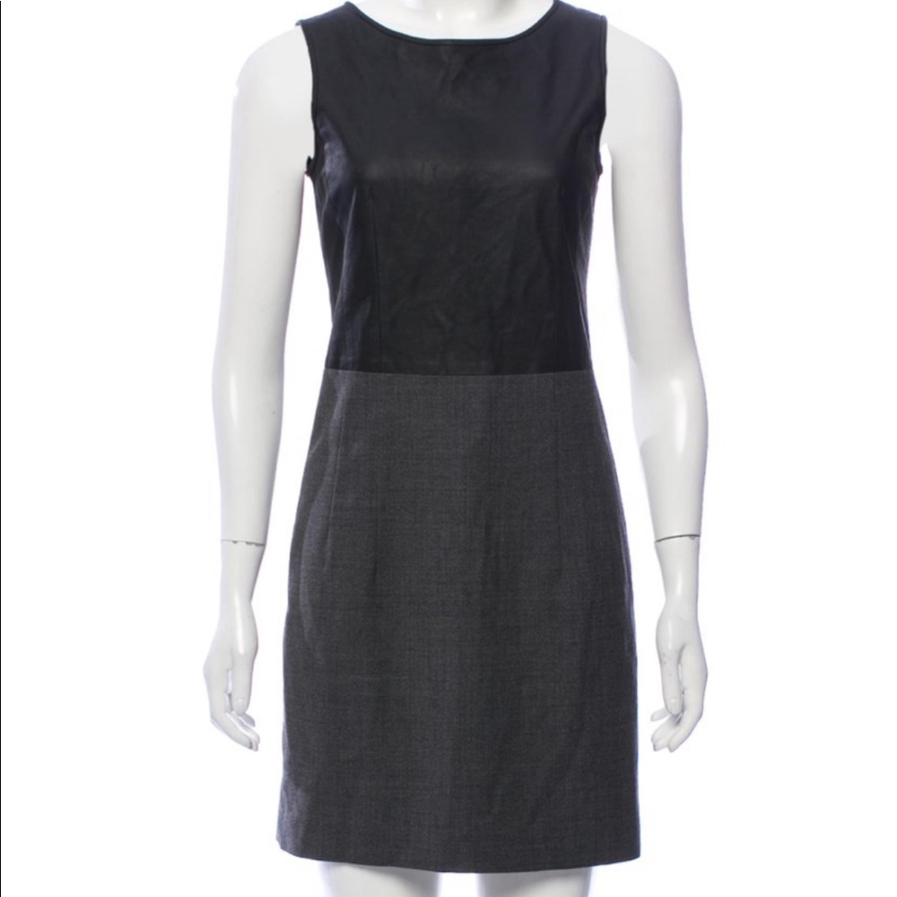 Theory leather blocked dress
